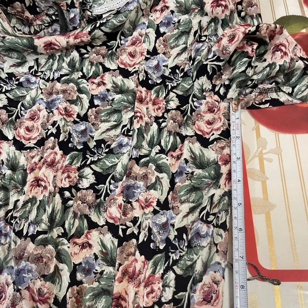 E.D.Mickels by Melanie Drucer Beautiful Vintage Multi Floral midi Dress Size 8 - Picture 8 of 10